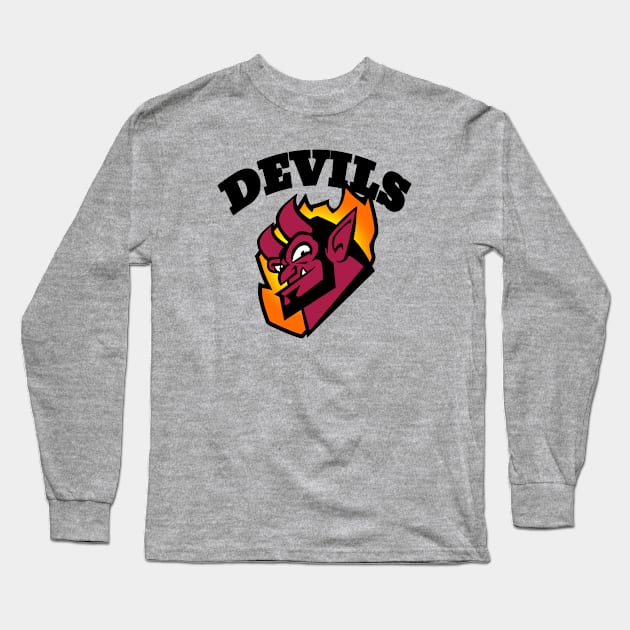 Devils Mascot Long Sleeve T-Shirt by Generic Mascots